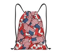 Foldable Drawstring Swimming Bag Canadian America Flag Pattern, Personalised Swimming Backpack, Daily Swim Bags, for Shopping Girls 36X42cm