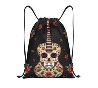 Foldable Drawstring Swimming Bag Guitar Pepper Sugar Skull, Unisex Swimming Backpack, Personalised School Bags, for Children Yoga 36X42cm