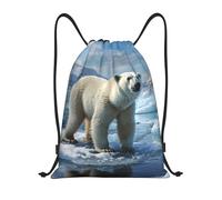 Foldable Drawstring Swimming Bag White Bear Ice Sports Backpack Personalised Swim Bags For Yoga Teenager School 36X42Cm