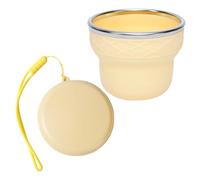 Foldable Drinking Cup with Lid, 200 ml Drinking Vessel, Camping Cup with Stainless Steel Rim, for Women, Travellers, Tourists, Campers, Hikers, Fishermen, Hiking, Backpacking, Fishing, Road Trip