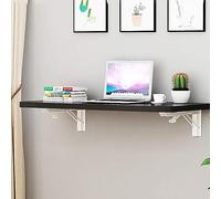 Foldable Drop leaf Dining Table Space Saving Wall Mounted Desk for Kitchen Study Bedroom Bathroom Office & Balcony Black 120x40cm 47x16inch