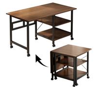 Foldable Drop Leaf Dining Table with 2Tier Storage Shelf Versatile Compact Desk Console for Quick Expansion Ideal for Small Spaces and MultiFunctional Use