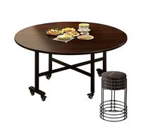 Foldable DropLeaf Dining Table with Stools SpaceSaving Kitchen Table on Wheels for Small Spaces Sturdy Metal Frame Ideal for Apartments and Tiny Homes.