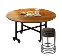 Foldable DropLeaf Dining Table with Stools SpaceSaving Kitchen Table on Wheels for Small Spaces Sturdy Metal Frame Perfect for Apartments and Tiny Homes