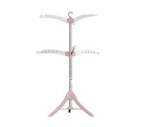 Foldable Drying Rack, Tripod Clothes Drying Rack with 6 Arms for Hangers, Space-Saving, Height Adjustable, Stainless Steel, High Capacity, for Indoor, Outdoor, Balcony, Detachable(Color:Green)