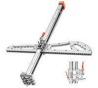 Foldable Drywall Cutting Tool,Hand Push Safety Drywall Cutout for Decoration,Build,Aluminum Alloy Handle,Dual Positioning(25 Wheel-A)