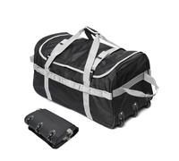 Foldable Duffel Bag with 3 Wheels.85L Rolling Duffle Bag Luggage Suitcase Outdoor Sports Carry On Garment Bags for Travel Camp, Grey, Outdoor
