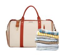 Foldable Duffle Bag for Travel - Large Foldable Travel Bag | Weekend Tote Packable, Large Capacity Organizer, Puff Storage with Separate Compartments and Straps, White., Se référer au descriptif