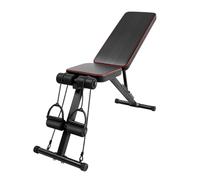 Foldable Dumbbell Bench with Resistance Rope Set, 200KG Load Capacity Workout Bench for Home Gym, Multi-Position Adjustable Exercise Bench for Incline Decline Flat Press