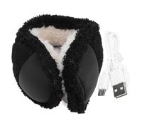 Foldable Ear Warmer Rechargeable Soft Electric Heating Ear Muff for Outdoor Plush Noise Reduction Winter Ear Warmer with Lithium Battery 3 Level Temperature Control