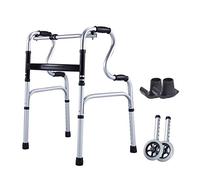 Foldable Elderly Walker Trolley with 2 Wheels,Walking e |Mobility Aid |Rolling Rollators - Adjustable Height Aluminum Cane Holder for Geriatric Handicap Bariatric Interesting