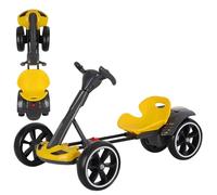 Foldable Electric Go Kart for Kids, Pedal Go Kart 3-8 Years up to 30 Kg Girls & Boy Ride-On Race Car with EVA Tyres Adjustable Seat 3 Mph Speed Drift Go Cart for Indoor Outdoor (Yellow, Extended)