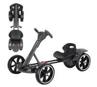 Foldable Electric Go Kart for Kids, Pedal Go Kart 3-8 Years up to 30 Kg Girls & Boy Ride-On Race Car with EVA Tyres Adjustable Seat 3 Mph Speed Drift Go Cart for Indoor Outdoor (Black, Regular)