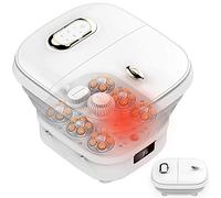 Foldable Electric Massage Footbath,Constant Temperature Foot BathAutomatic Massage Roller&Oxygen Bubble&Red Light Physiotherapy,Relieve Stress Fatigue