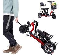 Foldable Electric Mobility Scooter 3 Wheel for Adults Portable Travel Mobility Aid with Charger & Basket | Lightweight Foldable Design