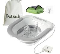 Foldable Electric Sitz Bath Kit with Automatic Flushing for Hemorrhoid Relief and Postpartum Care | Portable Hip Bath Basin for Perineal Soaking, Pain Relief, and Bidet Functionality, Easy to Use