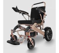 Foldable Electric Wheelchair Automatic Folding Power Chair Mobility Chair 26 ah Battery 6 KMPH 250W Motor Aluminium Lightweight Frame Gold