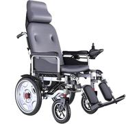 Foldable Electric Wheelchair Deluxe with High Backrest and Headrest - Motorized for Easy Mobility