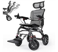 Foldable Electric Wheelchair Lightweight 400W Brushless Motor 30 Miles Range 145° Recliner Portable Power Chair for Adults Compact Mobility Scooter (B10-24AH)