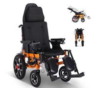 Foldable Electric Wheelchair, Lightweight & Quiet Power Chair with 30-Mile Range, Airline Approved for On-Board Use, Reclining Backrest & All-Terrain Tires