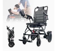 Foldable Electric Wheelchair - Ultra-Light 36lbs, Dual 360W Motors, All-Terrain, Airline Approved, 220lbs Capacity, Smart Folding, 360° Maneuverability