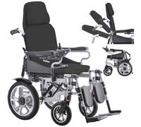 Foldable Electric Wheelchair with 35km Range, 500W Dual Motors, All-Terrain Capability, Adjustable Backrest, and 360° Joystick Control