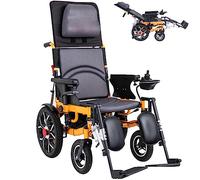 Foldable Electric Wheelchair with Headrest and Long-Range Battery for Enhanced Mobility