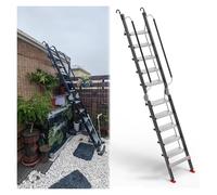 Foldable Emergency Escape Ladder with Slip-Resistant Rungs and Handrail for Window Wells and Attics