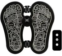 Foldable EMS Foot Massage Mat, USB Rechargeable Acupressure Pulse Pad, Wireless Remote Feet Soreness Relief Device (A (8 Modes 19 Gears))