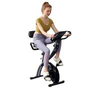Foldable Exercise Bike, Adjustable Upright and Recumbent Cycling, Folding Indoor Fitness Bike with 10 Magnetic Resistance Levels, Resistance Bands, LCD Display & Pulse Monitor