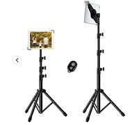 Foldable Extendable Portable Multi Function Music Tripod Stand Holder Mount 10" For Apple Ipad Air Iphone Samsung Galaxy Tablet with Carry Case Phone Tripod Stand Selfie Stick Tripod, Cell Phone Stand