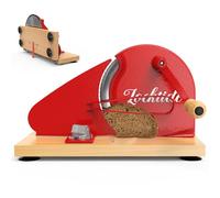 Foldable Extra Large Manual Bread Slicer for Sourdough Bread - Adjustable Thickness & Evenly Slice, with Knob and Scale, Folding Woodbase, Suction Cups and Bread Guide for Bagel, Sandwiches, Toast