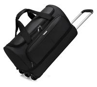 Foldable Extra Large Sport Bag，Waterproof Lightweight Traveling Suitcase，Telescopic Handle Suitcase with Directional Wheels Rolling Travel Bag,for Women Men(Black)