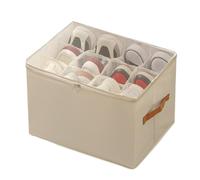 Foldable Fabric Shoe Storage Box with 16 Oxford Cloth Fabric Foldable Suitable for Home and Storage from Heels to Sneakers Helping You Maintain a Tidy Environment (Beige)