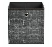 Foldable Fabric Storage Cube Organisers with Handles, Set of 6, 30 × 30 × 30 cm, Storage Boxes for Shelves, Wardrobes, Clothes, Toys, Books & Household Organisation, Black