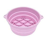 Foldable Face Ice Bath Bowl with Built-In Tray, Silicone Facial Tub for Cold Therapy & Skin Care, Ice Plunge Dunking Basin to Reduce Puffiness, Tighten Pores, Refresh Skin(Pink)
