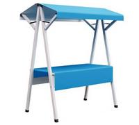 Foldable Farmers Market Stall KioskBlue 100cm/39.3in Perfect for Selling Cakes Fruits Flowers & Thrift Items Street Vending Trolley for Festivals & Outdoors