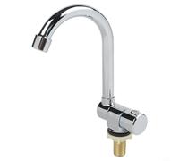 Foldable Faucet RV, 360° Rotating Stainless Steel Single Cold Water Tap G1/2 Thread Camper Yacht Kitchen Sink Silver