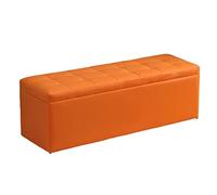 Foldable Faux Leather Storage Ottoman - Padded Seat Footrest & Step Stool, Comfortable Entryway Bench, Stylish Storage Stool for Home & Living Room - Versatile Short Foot Stool