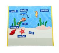 Foldable Felt Board Double Sided Educational Story Learning Board for Toddlers Marine Animal Cards Portable 17.25x15.5in