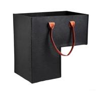 Foldable Felt Handheld Basket for Staircase Toy Storage Laundry Transport and Multi Room Household Organization (Dark gray)