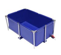 Foldable Fish Aquarium Tank, Portable Koi Breeding Pool with Drain Valve, Indoor Outdoor Goldfish Tank, Easy Setup Canvas Small Above Ground Pond