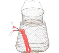 Foldable Fish Catching Net with Metal Mesh, Wear Resistant | Large Capacity, Easy to Carry Design, Wild and Outdoor Fishing Use, Fine Workmanship Random Color