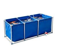 Foldable Fish Pond with Galvanized Steel Frame for Outdoor Koi Keeping and Aquaculture - Durable PVC Construction, Ideal for Garden and Backyard Water Features