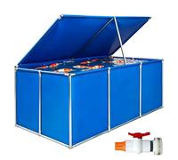 Foldable Fish Pond with Galvanized Steel Frame, Leakproof Above Ground Aquaculture Pond for Outdoor Fish Farming and Backyard Use
