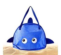 Foldable Fish Shape, Kids Mesh Bag, Large Capacity Tote, Beach Toys Holder, 42x32cm Compact Frame for Boys Girls Young Child Preschoolers Travel Water Pool Park Daily Routine Outdoor Use