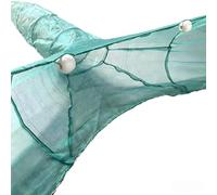 Foldable Fishing Bait Trap, Portable Fish Trap Cage with Floatings and Chains, Fishing Equipment Durable Trap Net for Minnows, Shrimp, Crabs, Catfish and Eels Suitable for River and Pond (2x1x2m)