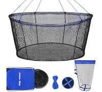 Foldable Fishing Net, Landing Fishing Pier Nets, Drop Net for Pulling Up Fish with Rope, Portable Bridge Fishing Net for Minnows, Crawfish, Shrimp(Neoprene 80 * 100)