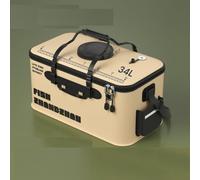 Foldable Fishing Tackle Box, EVA Material, 30-50cm Adjustable Sizes, Sturdy Hot-Pressed Handle Connections, Ventilated Double Zipper Mesh Lid, Compact Storage(50CM)