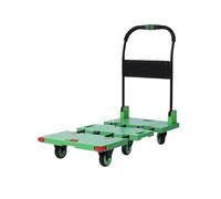 Foldable Flatbed Cart with WheelsHeavyDuty Silent Transporter Trolley Push & Pull Truck Ideal for Warehouse & Outdoor Use (Green Large)